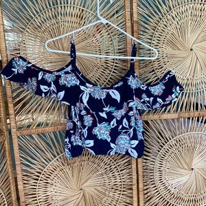 3 For $15 Open Shoulder Floral Crop Top